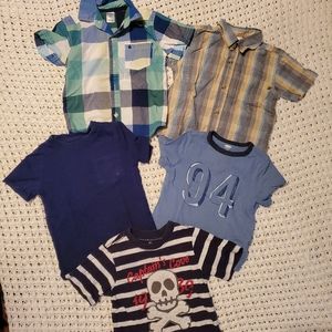 5 short-sleeve shirt mix bundle 2T